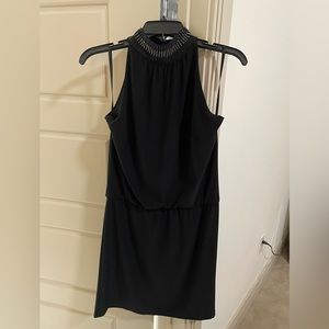 White House Black Market, Black Halter Dress with Rhinestones